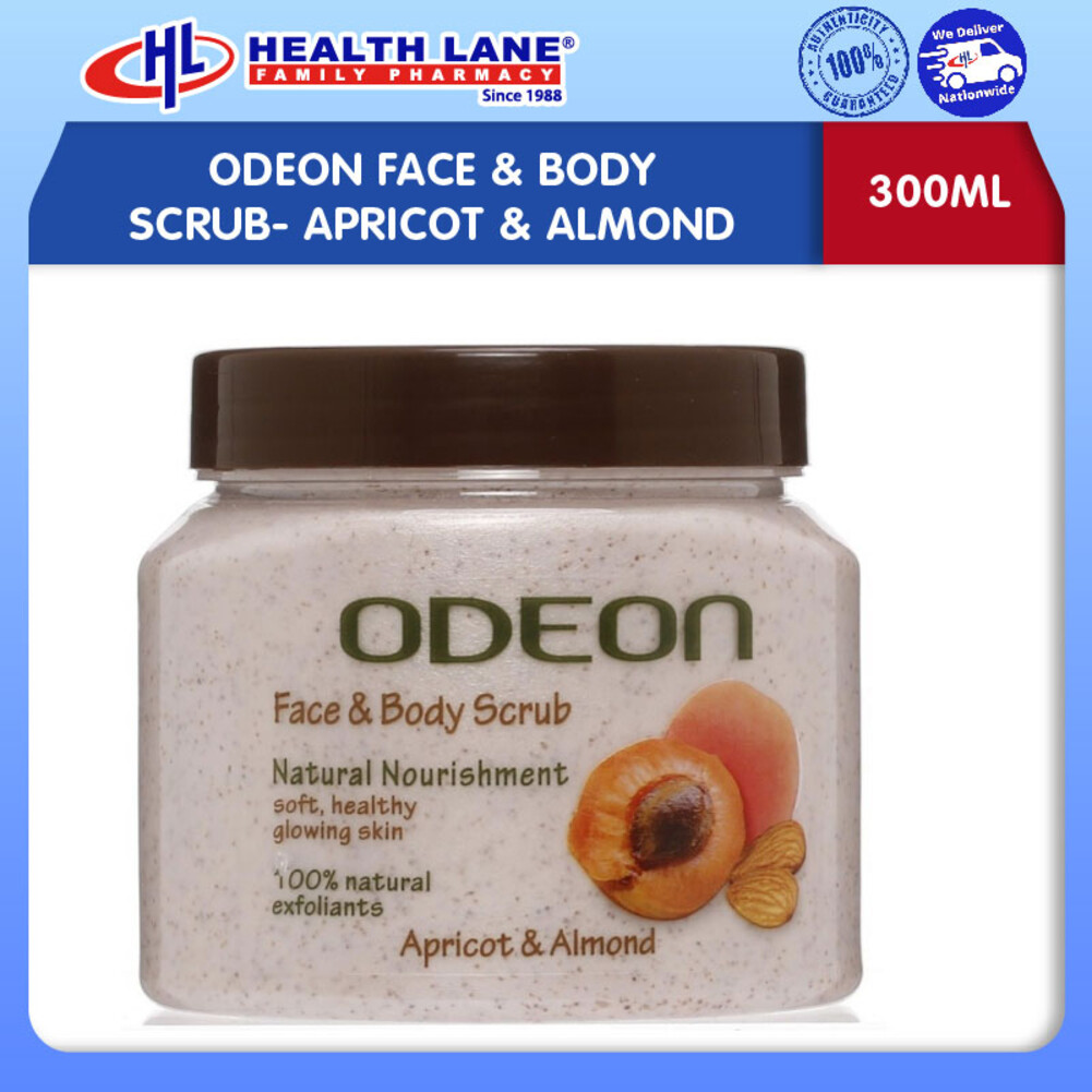 ODEON FACE & BODY SCRUB- APRICOT & ALMOND (300ML)